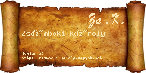 Zsámboki Károly névjegykártya