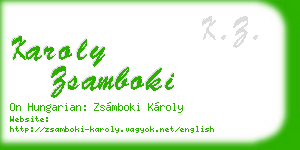 karoly zsamboki business card