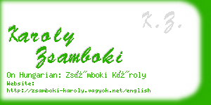 karoly zsamboki business card